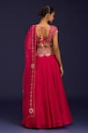 Shop_Devnaagri_Fuchsia Cotton Satin, Silk, Organza Mirrors, Sequins, And Dori Lehenga Set _at_Aza_Fashions