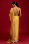 Shop_Devnaagri_Yellow Modal, Satin, Silk Mirrors, Sequins, Embroidery Ombre Saree With Blouse _at_Aza_Fashions