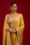 Shop_Devnaagri_Yellow Modal, Satin, Silk Mirrors, Sequins, Embroidery Ombre Saree With Blouse _Online_at_Aza_Fashions