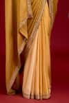 Devnaagri_Yellow Modal, Satin, Silk Mirrors, Sequins, Embroidery Ombre Saree With Blouse _at_Aza_Fashions
