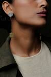 Shop_DE'Anma_Gold Plated Geometric Statement Earrings _Online_at_Aza_Fashions