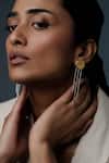 Shop_DE'Anma_Gold Plated Geometric Statement Earrings _Online_at_Aza_Fashions
