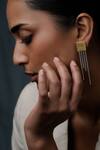 Shop_DE'Anma_Gold Plated Geometric Statement Earrings _Online_at_Aza_Fashions