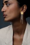 Buy_DE'Anma_Gold Plated Geometric Statement Earrings _at_Aza_Fashions