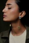 Buy_DE'Anma_Gold Plated Geometric Statement Earrings _at_Aza_Fashions