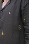 Dash And Dot_Black Linen Embroidery Full Sleeve Shirt _Online_at_Aza_Fashions