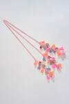 Shop_Hair Drama CO_Pink Satrangi Crystal And Shell Tassels Parandi _at_Aza_Fashions