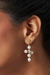 Buy_Quod_Gold Plated Pearls Mini Cross Earrings _Online_at_Aza_Fashions