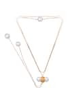 Shop_Quod_Gold Plated Fresh Water Pearl Scarf Necklace _at_Aza_Fashions