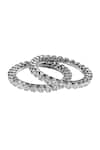 Shop_Quod_Silver Plated Teeth Bangle _at_Aza_Fashions