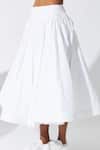 Quod_White Cotton Flared Skirt _Online_at_Aza_Fashions