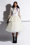 Quod_Ivory Silk Organza, Tulle Valley Skirt _Online_at_Aza_Fashions