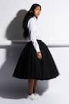 Buy_Quod_Black Net, Nylon Waterlily Skirt _Online_at_Aza_Fashions
