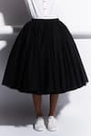 Quod_Black Net, Nylon Waterlily Skirt _at_Aza_Fashions