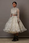 Buy_Quod_White Tulle, Organza Multi Face Skirt _Online_at_Aza_Fashions