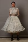 Buy_Quod_White Tulle, Organza Multi Face Skirt _at_Aza_Fashions