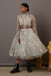 Shop_Quod_White Tulle, Organza Multi Face Skirt _Online_at_Aza_Fashions
