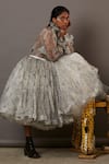 Quod_White Tulle, Organza Multi Face Skirt _at_Aza_Fashions