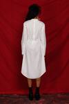 Shop_Quod_White Cotton Mandarin Collar Chapel Shirt Dress _at_Aza_Fashions