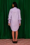 Shop_Quod_Lilac Cotton Collared, Button-down Neck Bloom Shirt Dress _at_Aza_Fashions