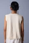 Shop_Quod_Off White Cotton V-neck Sunny Sides A Mess Vest _at_Aza_Fashions