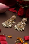 Swabhimann_Multi Color Pearls, Stones, Beads Red Gold Plated Jadau Dangler Earrings _Online_at_Aza_Fashions