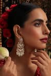Buy_Swabhimann_Multi Color Pearls, Stones, Beads Red Gold Plated Jadau Dangler Earrings _at_Aza_Fashions