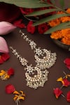 Shop_Swabhimann_Gold Plated Stones, Pearls Polki Chandbali Earrings _at_Aza_Fashions