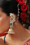 Buy_Swabhimann_Multi Color Pearls, Stones, Beads Green Gold Plated Jhumkas _Online_at_Aza_Fashions