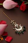 Swabhimann_Green Kundan Embellished Maangtikka _Online_at_Aza_Fashions