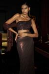 Buy Dash And Dot Chocolate Polyester Sequins One Shoulder Blouse And Skirt Set Online at Aza Fashions Buy_Dash And Dot_Chocolate Polyester Sequins One Shoulder Blouse And Skirt Set _Online_at_Aza_Fashions