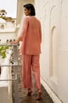 Dash And Dot Blush Silk, Cotton, Lurex, Viscose Striped Pant Online at Aza Fashions Dash And Dot_Blush Silk, Cotton, Lurex, Viscose Striped Pant _Online_at_Aza_Fashions