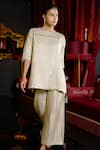 Buy Dash And Dot Ivory Polyester, Viscose Round , Keyhole Textured Long Top at Aza Fashions Buy_Dash And Dot_Ivory Polyester, Viscose Round , Keyhole Textured Long Top _at_Aza_Fashions