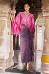 Buy_Dash And Dot_Purple Silk, Lurex Zari Striped Skirt _at_Aza_Fashions