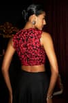 Shop Dash And Dot Black Polyester, Viscose Embroidery V-neck Crop Top And Flared Skirt Set at Aza Fashions Shop_Dash And Dot_Black Polyester, Viscose Embroidery V-neck Crop Top And Flared Skirt Set _at_Aza_Fashions