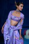 Buy_The Whole Nine Yards_Purple Satin, Organza Embroidery, Moonlight Affair Printed Saree With Blouse _Online_at_Aza_Fashions