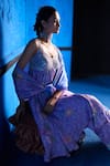 The Whole Nine Yards_Purple Bemberg, Satin Sequins, Beads Blushing Sky Printed Anarkali Set _Online_at_Aza_Fashions
