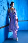Buy_The Whole Nine Yards_Purple Bemberg, Satin Sequins, Beads Blushing Sky Printed Anarkali Set _at_Aza_Fashions