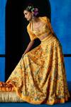 Shop_The Whole Nine Yards_Yellow Satin, Dupion Beads, Sequins, Embroidery Golden Hour Printed Lehenga Set _at_Aza_Fashions