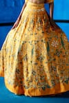 Shop_The Whole Nine Yards_Yellow Satin, Dupion Beads, Sequins, Embroidery Golden Hour Printed Lehenga Set _Online_at_Aza_Fashions