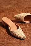 Urbansway_Gold Embroidery, Sequins, Beads, Mirrors Zariyaa And Beadwork Mules _Online_at_Aza_Fashions