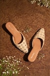 Shop_Urbansway_Gold Embroidery, Sequins, Beads, Mirrors Zariyaa And Beadwork Mules _at_Aza_Fashions