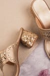 Urbansway_Gold Beads, Sequins, Embroidery Sonaa Kolhapuri Heels _Online_at_Aza_Fashions