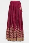 Shop_Kora_Fuchsia Chanderi Silk Gota Patti, Embroidery, Tassels Kali Lehenga _at_Aza_Fashions