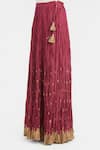 Kora_Red Chanderi Silk Gota Patti, Embroidery, Tassels 40 Kali Lehenga _at_Aza_Fashions
