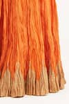 Buy_Kora_Orange Chanderi Silk Gota Patti, Embroidery, Tassels Kali Lehenga With _Online_at_Aza_Fashions