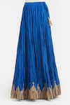 Shop_Kora_Blue Chanderi Silk Gota Patti, Embroidery, Tassels Kali Lehenga _at_Aza_Fashions
