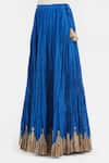 Buy_Kora_Blue Chanderi Silk Gota Patti, Embroidery, Tassels Kali Lehenga _Online_at_Aza_Fashions