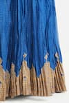 Shop_Kora_Blue Chanderi Silk Gota Patti, Embroidery, Tassels Kali Lehenga _Online_at_Aza_Fashions