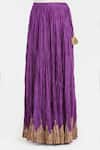 Shop_Kora_Purple Chanderi Silk Gota Patti, Embroidery, Tassels 40 Kali Lehenga _at_Aza_Fashions